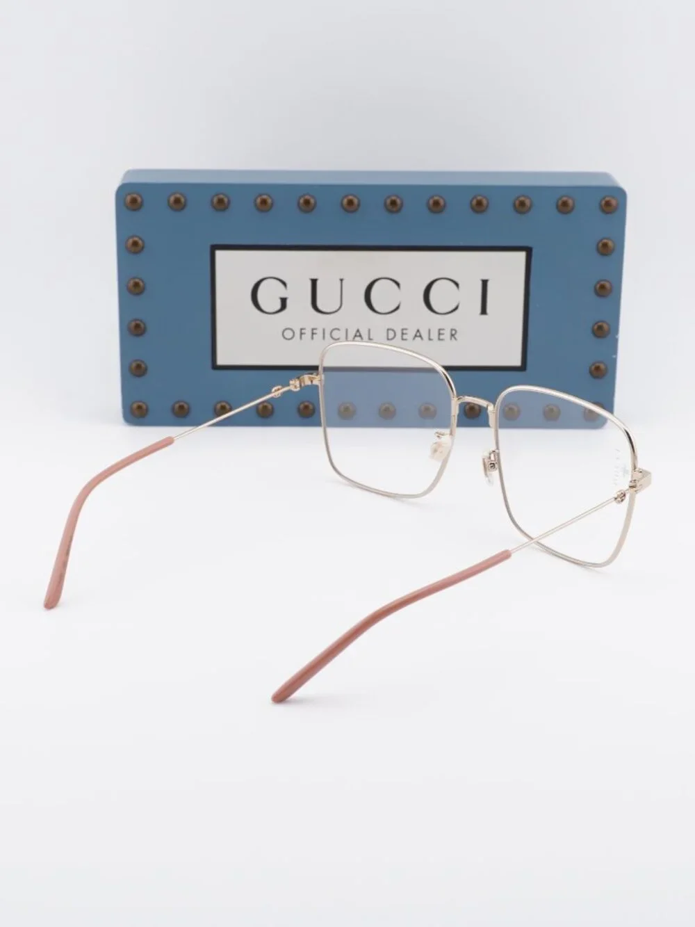 Gucci GG0445O 001 Square Eyeglasses – Gold 56mm